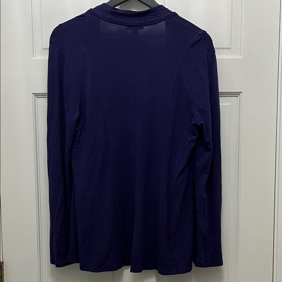 Eileen Fisher Deep Purple Viscose Blend Open Front Cardigan - Size XS - Picture 4 of 16